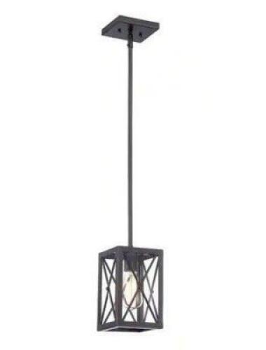 HARWOOD 1-LIGHT ROYAL BRONZE MINI-PENDANT WITH CAGE DESIGN SHADE