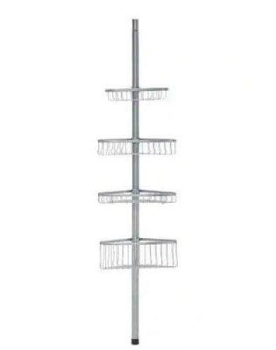 YORK TENSION-POLE CADDY IN POWDER COATED SILVER
