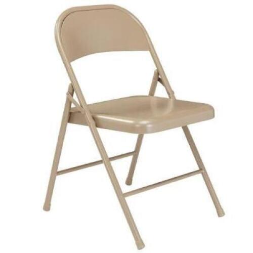 (4) - CT. SET OF STEEL FOLDING CHAIRS / BEIGE