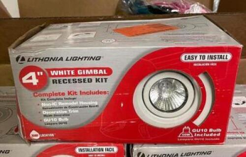 (5) 4" WHITE GIMBAL RECESSED LIGHT KIT 387-034