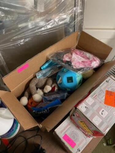 LARGE BOX OF KIDS TOYS AND MATERIALS