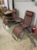 NEW BLACK OUTDOOR STEEL FRAME FOLDING LAWN CHAIR SET, 2 ZERO GRAVITY RECLINER LOUNGE CHAIR AND TABLE - 3