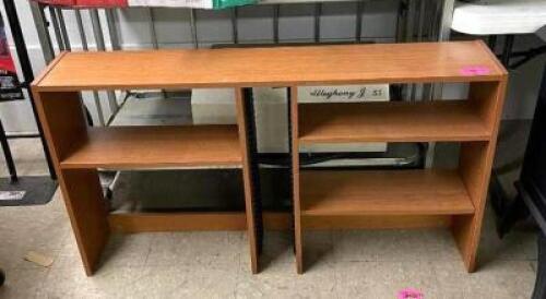 WOOD DESK HUTCH, 47" X 9" X 26"