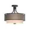SUMMIT COLLECTION 16 IN. 3-LIGHT BRONZE MESH SEMI-FLUSH MOUNT WITH INNER CREAM FABRIC SHADE BRAND/MODEL HOME DECORATORS COLLECTION RETAIL