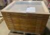 DESCRIPTION: (2) ANTIQUE DOUBLE STACK FLAT FILE CABINET BRAND/MODEL: IA/103663 INFORMATION: WOODEN/10-DRAWERS/CLEAR TOP RETAIL$: 4,000 SIZE: 29"H X 45