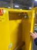 DESCRIPTION: (1) SAFETY CABINET BRAND/MODEL: EAGLE/YPI7710X INFORMATION: YELLOW/SELF-CLOSING DOORS/CAPACITY: 30 GAL RETAIL$: 1,954.00 SIZE: 39.5"W X 8 - 4