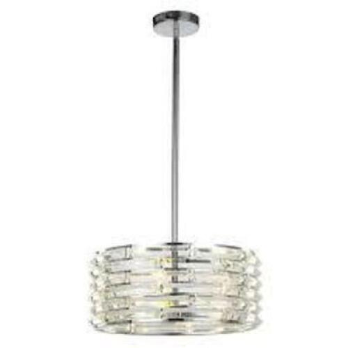 AVANT 3-LIGHT CURVED CRYSTAL AND CHROME PENDANT BRAND/MODEL D�COR LIVING RETAIL PRICE: $159.00 QUANTITY 1