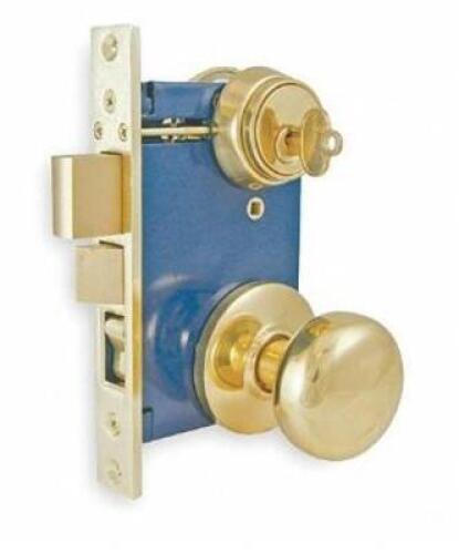 DESCRIPTION: (3) LIGHT DUTY MORTISE LOCKSET BRAND/MODEL: GRAINGER/1TPZ3 INFORMATION: BRIGHT BRASS/KEYWARE: SCHLAGE SC1 RETAIL$: 110.32 EACH SIZE: 2-1/