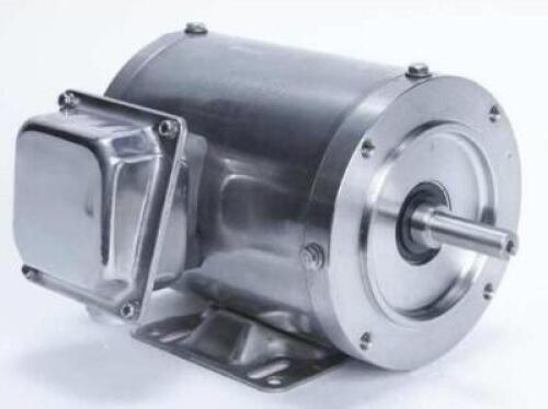 DESCRIPTION: (1) WASHDOWN MOTOR BRAND/MODEL: LEESON/191201.00 INFORMATION: HP: .33/STAINLESS STEEL/THREE-PHASE RETAIL$: 537.44 SIZE: 9-3/4"L X 6.5"BOD