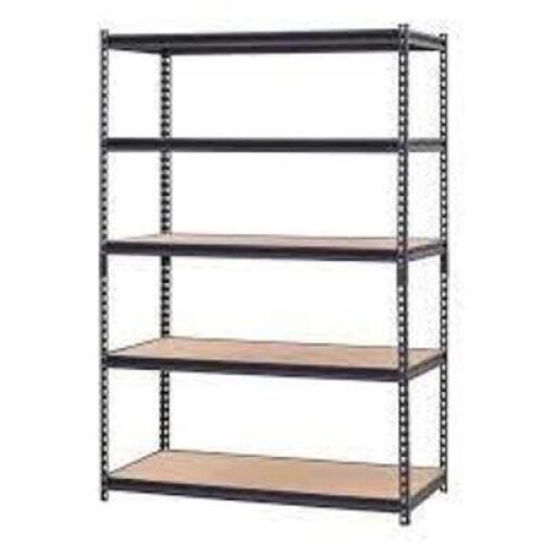 BLACK 5-TIER HEAVY DUTY STEEL GARAGE STORAGE SHELVING (48 IN. W X 72 IN. H X 24 IN. D) BRAND/MODEL EDSAL RETAIL PRICE: $99.98 QUANTITY 1