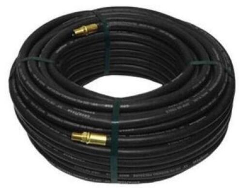 DESCRIPTION: (1) RUBBER AIR HOSE BRAND/MODEL: GOODYEAR/12760 INFORMATION: BLACK/200 PSI RETAIL$: 69.99 SIZE: 50'HOSE LENGTH X 3/4" QTY: 1