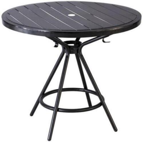 DESCRIPTION: (1) COGO ROUND TABLE BRAND/MODEL: SAFCO/4362BL INFORMATION: BLACK/STEEL RETAIL$: 262.99 SIZE: 29-1/2"H X 36"ROUND STEEL QTY: 1