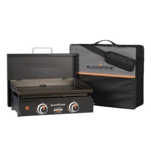 DESCRIPTION: (1) GRIDDLE BUNDLE BRAND/MODEL: BLACKSTONE/2061 INFORMATION: BONUS HARD COVER/CARRY BAG/24,000 BTU'S RETAIL$: 219.99 SIZE: 27.95"L X 22.8