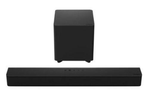 DESCRIPTION: (1) SOUND BAR BRAND/MODEL: VIZIO/SB3221N-JB INFORMATION: BLACK/WIRELESS SUB WOOFER/BLUETOOTH/ RETAIL$: 159.99 SIZE: 2.28"H X 24"W X 7.68"