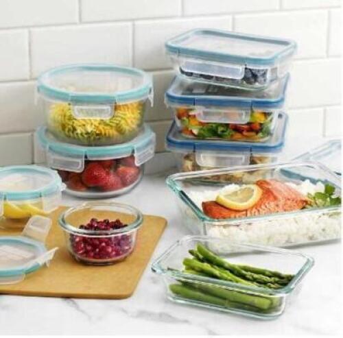 DESCRIPTION: (1) PYREX GLASS FOOD STORAGE SET BRAND/MODEL: SNAPWARE/1103106 INFORMATION: 18-PIECES/AIRTIGHT RETAIL$: 32.99 QTY: 1