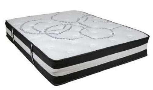 DESCRIPTION: (1) HYBRID MATTRESS BRAND/MODEL: FLASH FURNITURE/CL-E230P INFORMATION: FOAM PADDING/SPRING MATTRESS RETAIL$: 496.42 SIZE: FULL QTY: 1