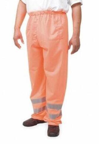 DESCRIPTION: (1) PACK OF (50) SAFETY OVER PANTS BRAND/MODEL: CONDOR/1YAV6 INFORMATION: ORANGE/POLYESTER/ELASTIC WAIST RETAIL$: 54.00 PER PK OF 50 SIZE