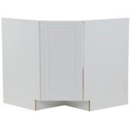 CAMBRIDGE SHAKER READY TO ASSEMBLE 36" X 34.5" X 24.5" CORNER SINK BASE CABINET W/ 1 SOFT CLOSE DOOR IN WHITE BRAND/MODEL HAMPTON BAY RETA