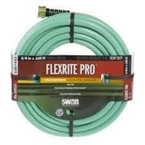DESCRIPTION: (1) HEAVY DUTY PROFESSIONAL GARDEN HOSE BRAND/MODEL: SWAN FLEXRITE PRO RETAIL$: $80.00 EA SIZE: 5/8 X 100 QTY: 1