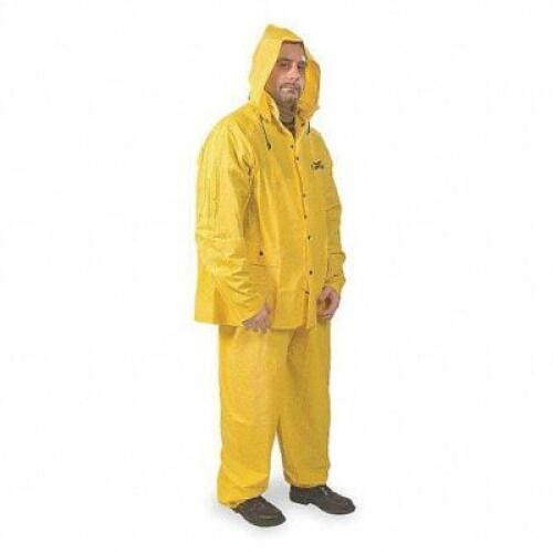 DESCRIPTION: (4) 3-PIECE RAIN SUIT WITH DTACHABLE HOOD BRAND/MODEL: CONDOR #5AM96 INFORMATION: YELLOW RETAIL$: $31.08 EA SIZE: SIZE L QTY: 4