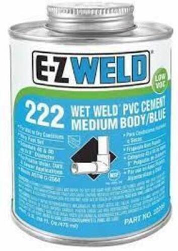 DESCRIPTION: (2) WET WELD PVC CEMENT BRAND/MODEL: EZ WELD 222 RETAIL$: $12.48 EA SIZE: 23 OZ QTY: 2