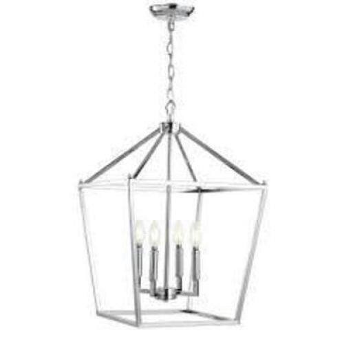 PAGODA 16 IN. 4-BULB CHROME LANTERN METAL LED PENDANT BRAND/MODEL JONATHAN Y RETAIL PRICE: $164.13 QUANTITY 1