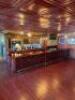 22' MAHOGANY WOOD BAR FRONT AND BACK SYSTEM - WITH PANEL BAR FRONT / BRASS RAIL / (4) - USB PORTS / (8) COAT HOOKS - 6