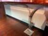 22' MAHOGANY WOOD BAR FRONT AND BACK SYSTEM - WITH PANEL BAR FRONT / BRASS RAIL / (4) - USB PORTS / (8) COAT HOOKS - 12