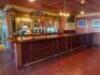 22' MAHOGANY WOOD BAR FRONT AND BACK SYSTEM - WITH PANEL BAR FRONT / BRASS RAIL / (4) - USB PORTS / (8) COAT HOOKS - 14