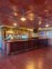22' MAHOGANY WOOD BAR FRONT AND BACK SYSTEM - WITH PANEL BAR FRONT / BRASS RAIL / (4) - USB PORTS / (8) COAT HOOKS - 18