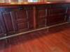 22' MAHOGANY WOOD BAR FRONT AND BACK SYSTEM - WITH PANEL BAR FRONT / BRASS RAIL / (4) - USB PORTS / (8) COAT HOOKS - 22