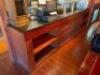 22' MAHOGANY WOOD BAR FRONT AND BACK SYSTEM - WITH PANEL BAR FRONT / BRASS RAIL / (4) - USB PORTS / (8) COAT HOOKS - 32