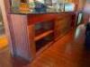 22' MAHOGANY WOOD BAR FRONT AND BACK SYSTEM - WITH PANEL BAR FRONT / BRASS RAIL / (4) - USB PORTS / (8) COAT HOOKS - 33