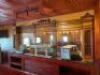 22' MAHOGANY WOOD BAR FRONT AND BACK SYSTEM - WITH PANEL BAR FRONT / BRASS RAIL / (4) - USB PORTS / (8) COAT HOOKS - 35