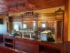 22' MAHOGANY WOOD BAR FRONT AND BACK SYSTEM - WITH PANEL BAR FRONT / BRASS RAIL / (4) - USB PORTS / (8) COAT HOOKS - 36