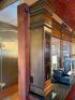 22' MAHOGANY WOOD BAR FRONT AND BACK SYSTEM - WITH PANEL BAR FRONT / BRASS RAIL / (4) - USB PORTS / (8) COAT HOOKS - 44