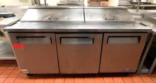 6' M3 3-DOOR STAINLESS STEEL PREP TABLE WITH REFRIGERATED BASE