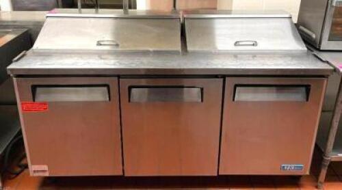 6' M3 3-DOOR STAINLESS STEEL PREP TABLE WITH REFRIGERATED BASE