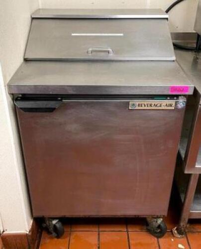 27" STAINLESS STEEL 1-DOOR PREP TABLE WITH REFRIGERATED BASE