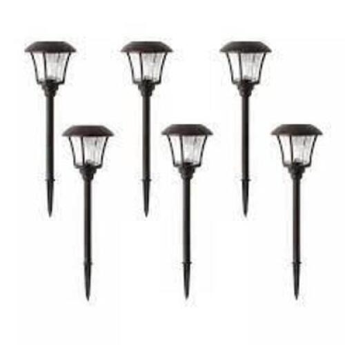 BRONZE SOLAR OUTDOOR INTEGRATED LED LANDSCAPE PATH LIGHT 10 LUMENS (6-PACK) BRAND/MODEL HAMPTON BAY RETAIL PRICE: $54.97 QUANTITY 1