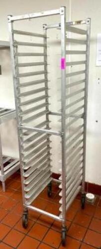 FULL SIZE ALUMINUM PAN RACK ON CASTERS