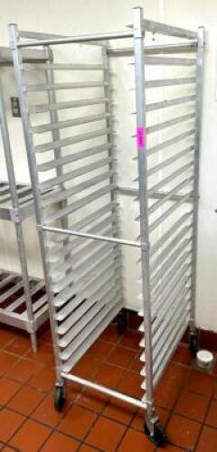 FULL SIZE ALUMINUM PAN RACK ON CASTERS