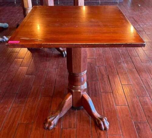 36" WOODEN PUB HEIGHT TABLE WITH WOODEN BASE