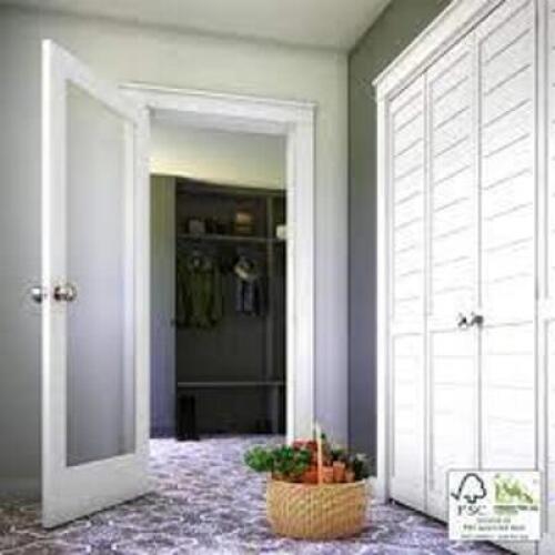 30 IN. X 80 IN. CLEAR GLASS 1-LITE TRUE DIVIDED WHITE FINISHED SOLID FRENCH INTERIOR DOOR SLAB BRAND/MODEL EIGHT DOORS RETAIL PRICE: $231.