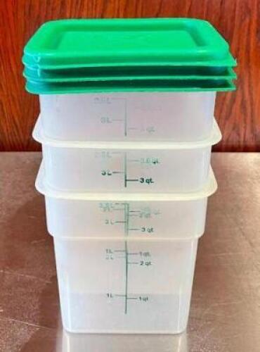(3) 3.5 QT. INGREDIENTS BINS WITH LIDS