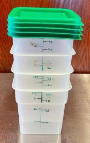 (4) 3.5 QT. INGREDIENTS BINS WITH LIDS