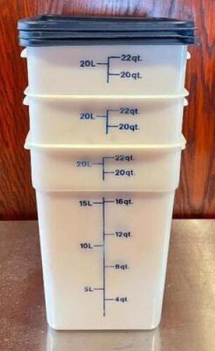 (3) 22 QT. INGREDIENTS BINS WITH LIDS