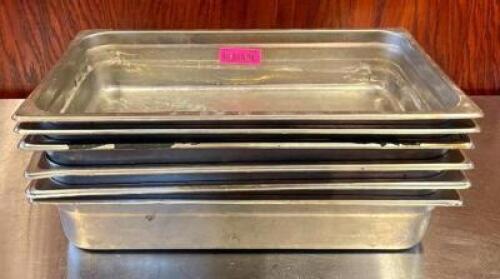 (6) FULL SIZE STAINLESS STEEL PANS