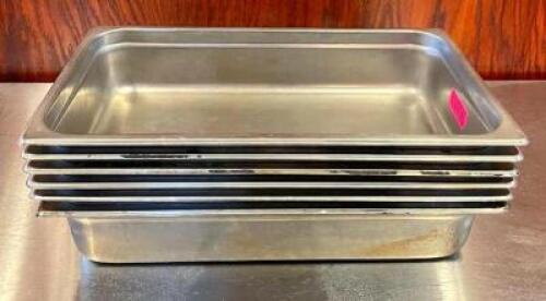 (6) FULL SIZE STAINLESS STEEL PANS