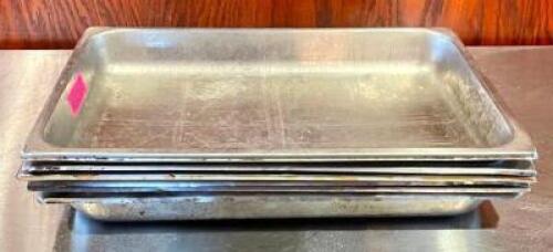 (6) FULL SIZE STAINLESS STEEL PANS